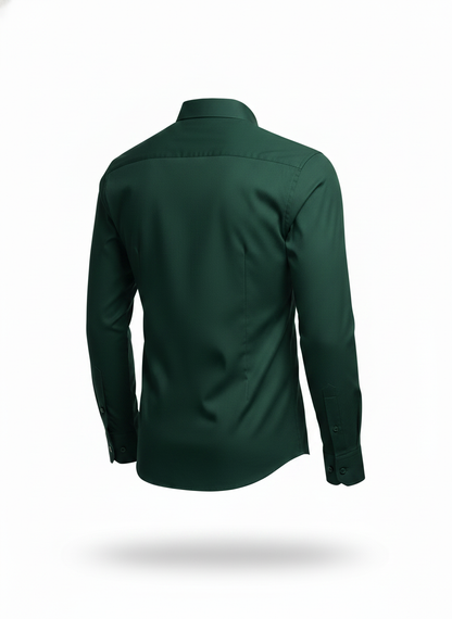 Men's Slim Fit Dark Green Shirt